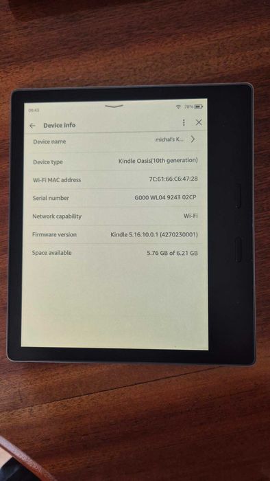 Kindle Oasis 10 8GB