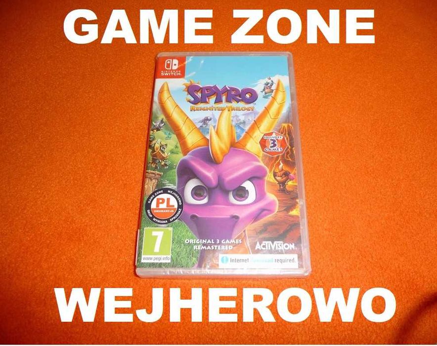 SPYRO Reignited Trilogy = 3 gry Nintendo SWITCH = Wejherowo