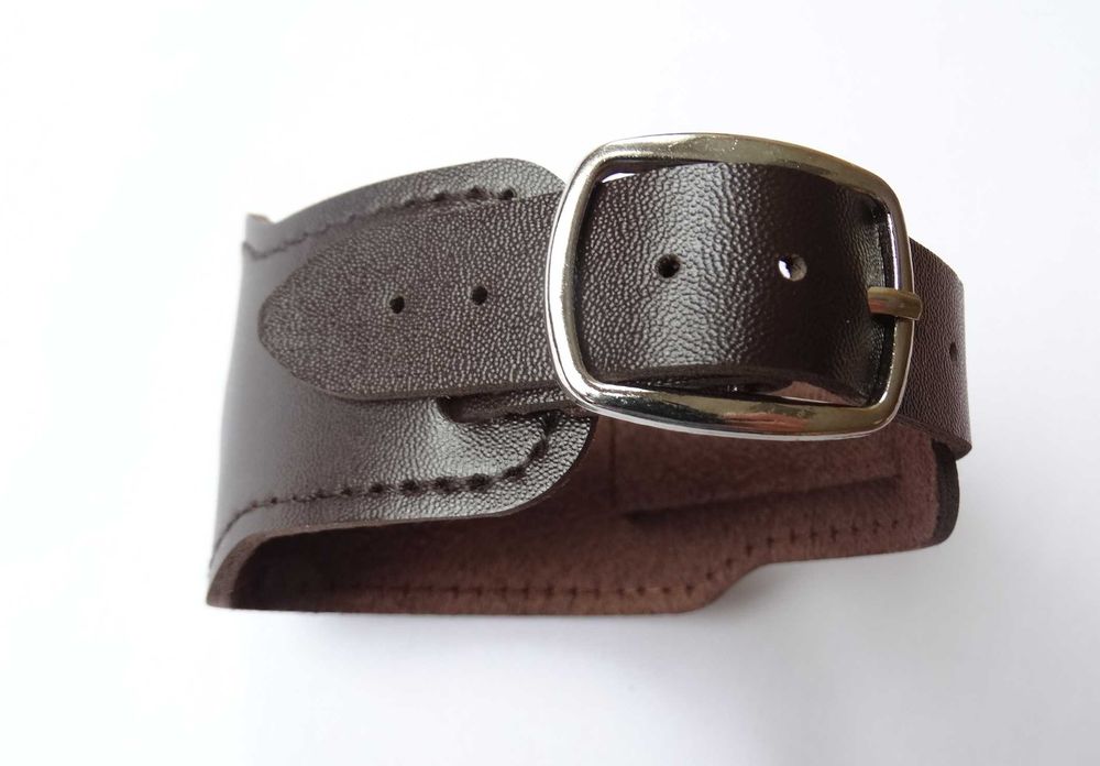 Skórzana bransoletka opaska na nadgarstek brązowa do zegarka vintage