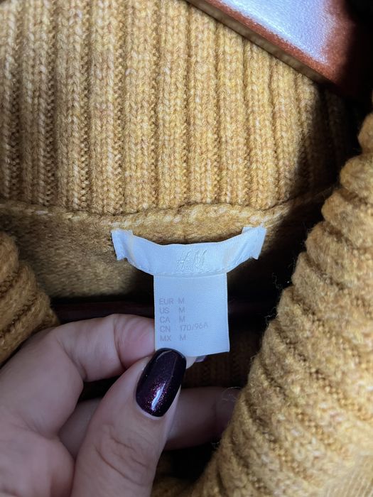 Sweter ciepły golf H&M z dodatkiem wełny