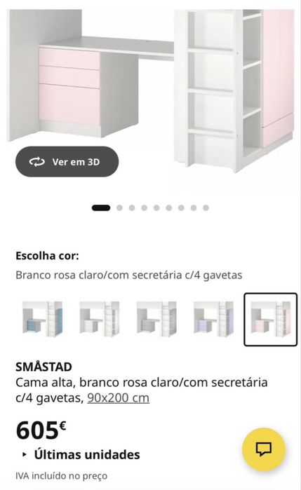 Cama Alta SMASTAD Ikea