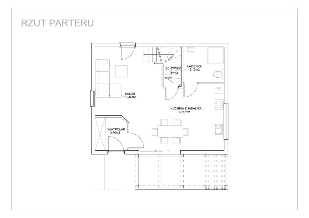 Dom szkieletowy jednorodzinny, całoroczny o powierzchni 106m2