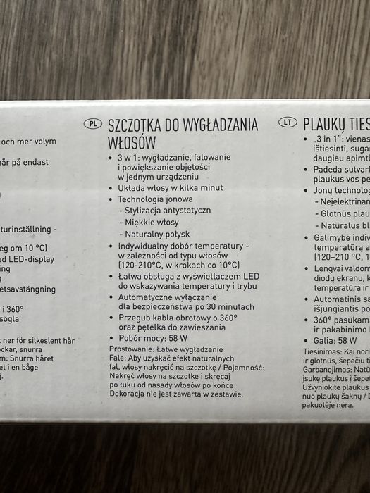 Szczotka do wygładzania włosów jonowa na ciepło
