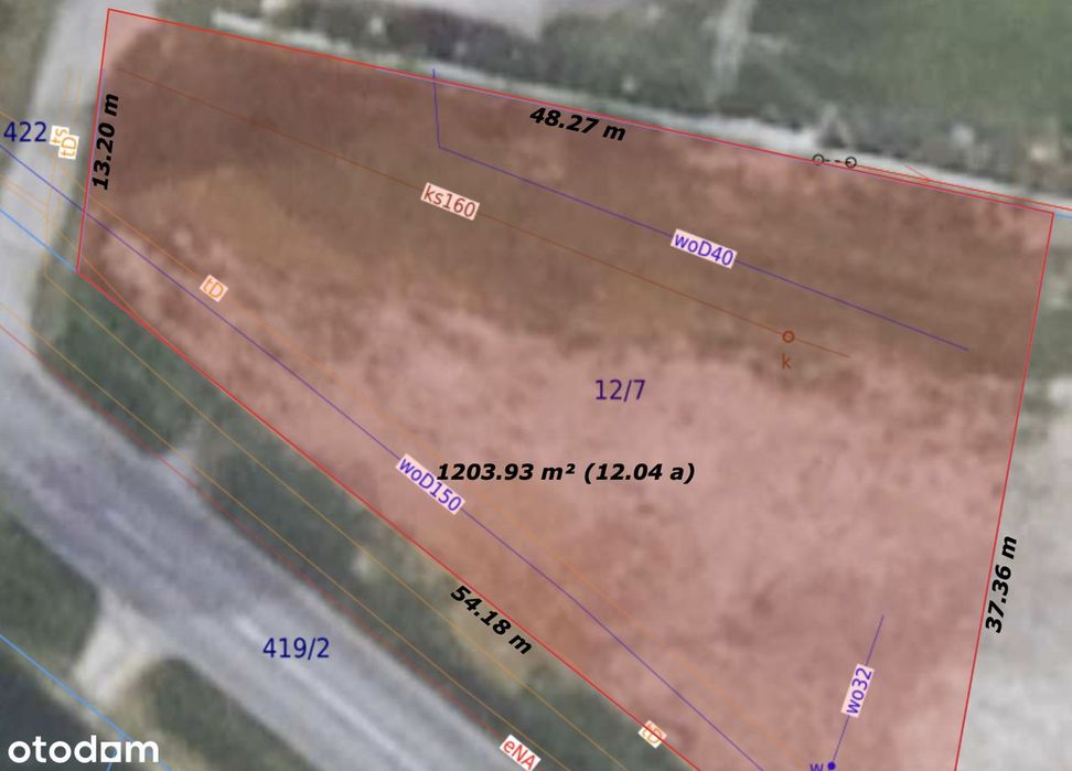 Piękna działka budowlana I 1200 m² 25min od Wrocławia prąd - kanalizac - Widok 3