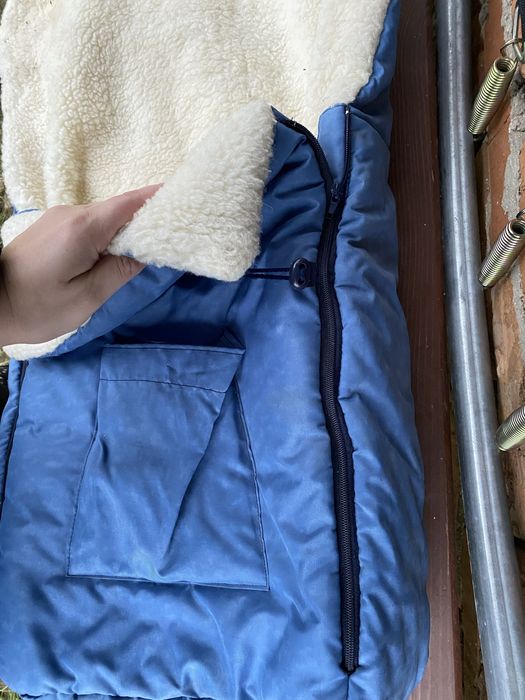 Конверт зимовий на овчині футмуф в санки чи коляску