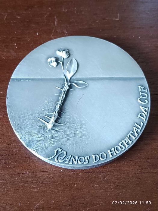 Medalha Prata Maciça Numerada 8 cm 277 gr