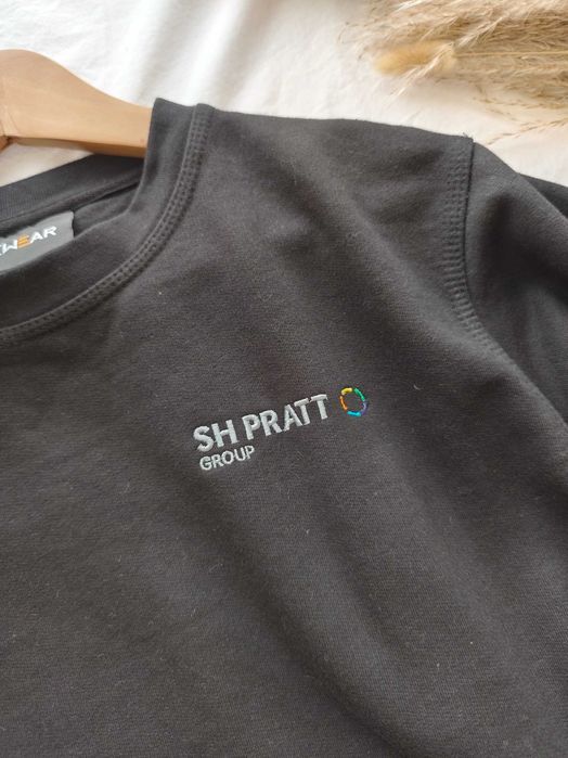 Czarna bluza męska basic lekko ocieplana bez kaptura XS