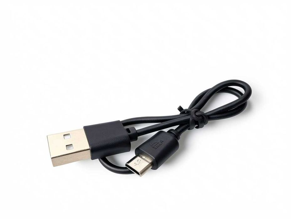 N095 Kabel USB Na Micro USB Czarny Krótki Przewód Do Ładowania Telefonu Transmisji Danych Do Powerbanka Smartfona Głośnika Trwały Elastyczny 30 CM