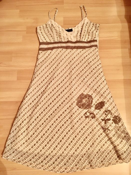 Vero moda r.38, sukienka bezowo brazowa,na ramiaczkach,lekka i zwiewna