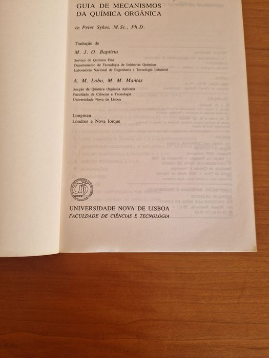 Livro didático "Guia de Mecanismos da Química Orgânica", Peter Sykes