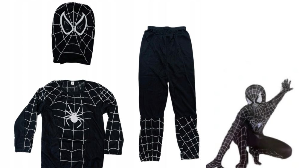 Spiderman dla małego superbohatera czarny na bal