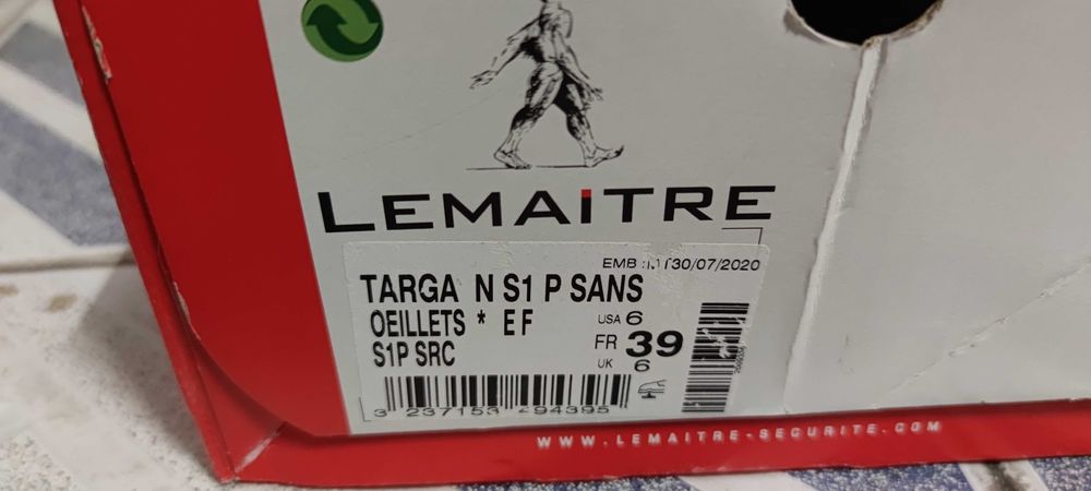 Sapatos de biqueira de aço Lemaitre tam. 39