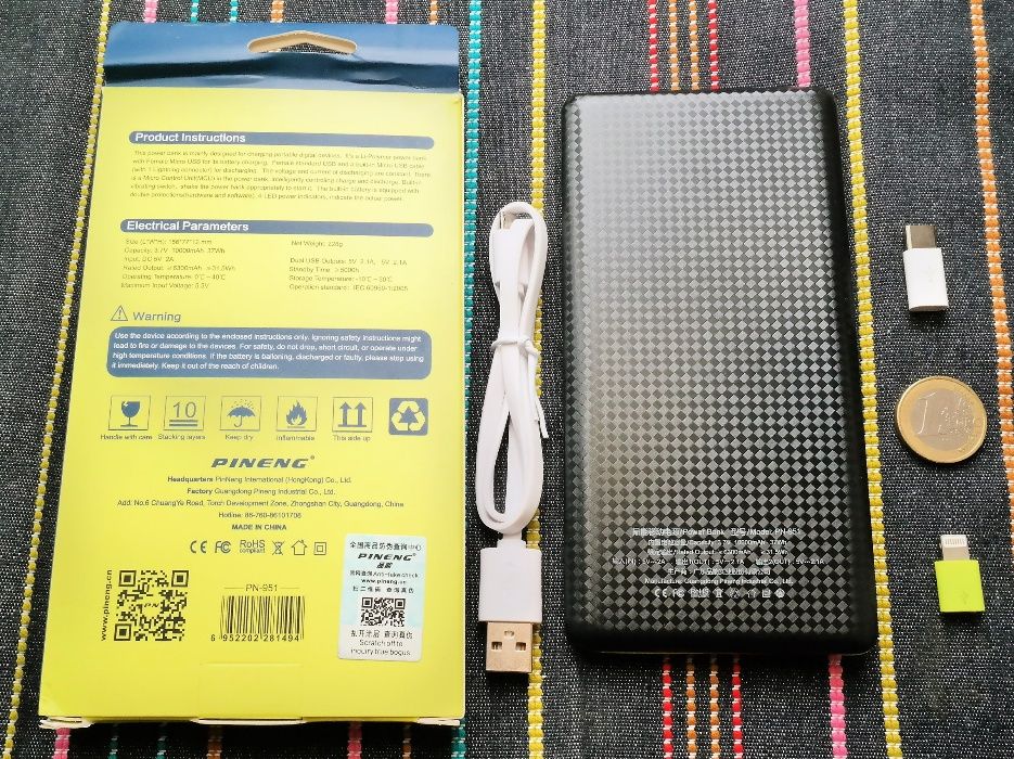 Powerbank Pineng - PN-951 - 10.000 mAh - EM STOCK