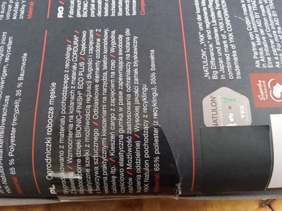 Spodnie ogrodniczki robocze męskie Parkside roz.52