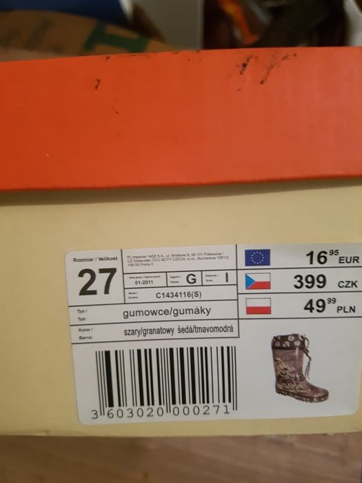 Kalosze gumowce gumiaki 27 - jak nowe
