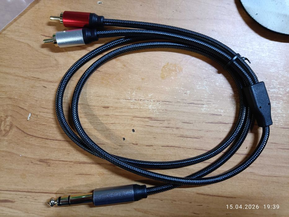 Кабель Джек 6.3 - RCA 2 тюльпана
