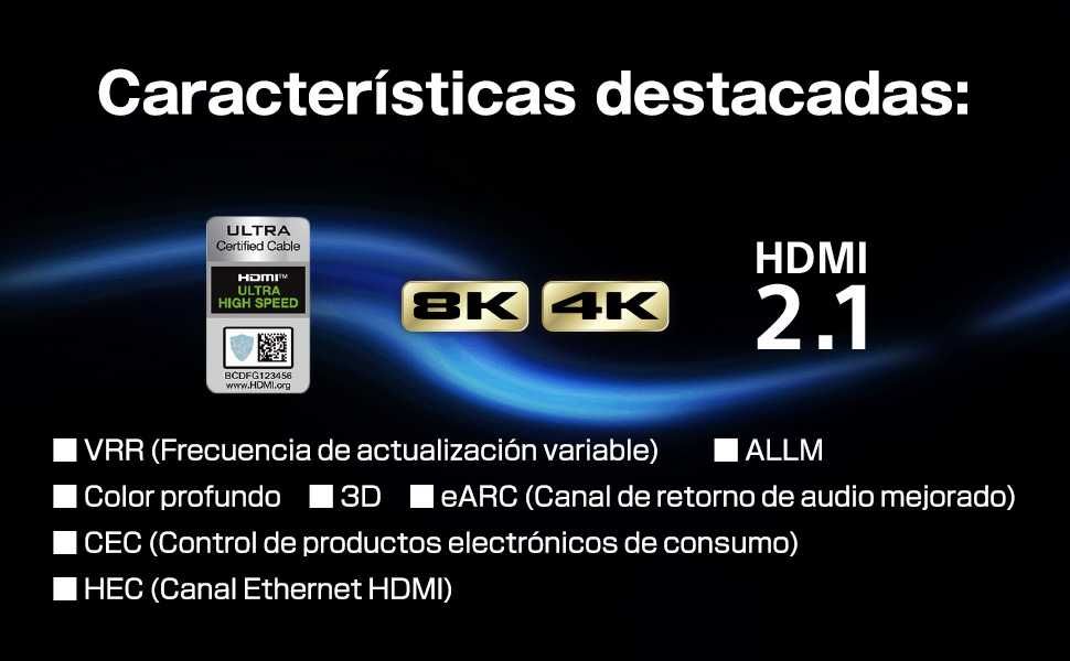 Cable HDMI de ultra alta velocidad para PlayStation 5 (2 m)