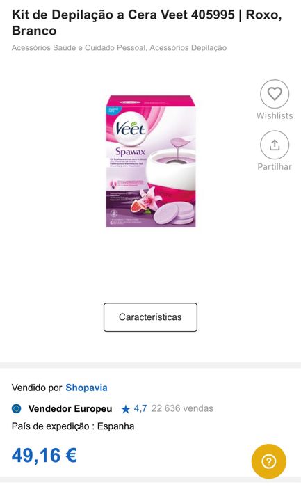 Kit de Depilação a Cera Veet