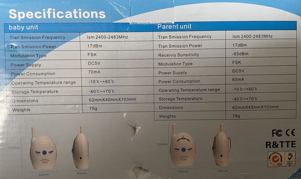 Monitor de áudio para bebés