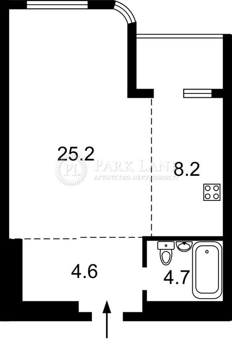 1-кімнатна квартира за адресою вул. Кирилівська (площа 44,2 м²) - Atlanta.ua - фото 2