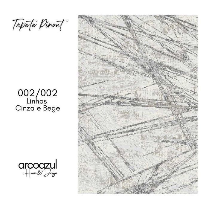 Tapete Pinout Cinza e Azul - 160x230cm By Arcoazul