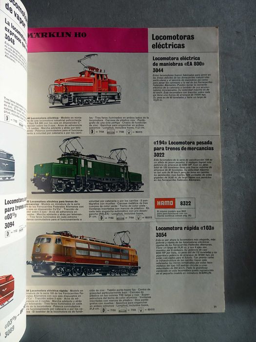 Antigo catálogo da Marklin 1972 com tabela preços Portugal ano 1971