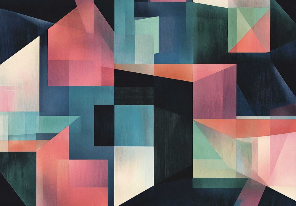Fototapeta Abstrakcja Kolorowa Figury Sztuka Geometryzm 3D + KLEJ