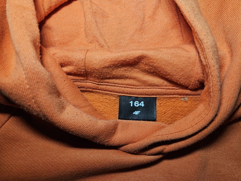 Bluza z kapturem 4F morelowa koralowa ciepła gruba jesienna 164