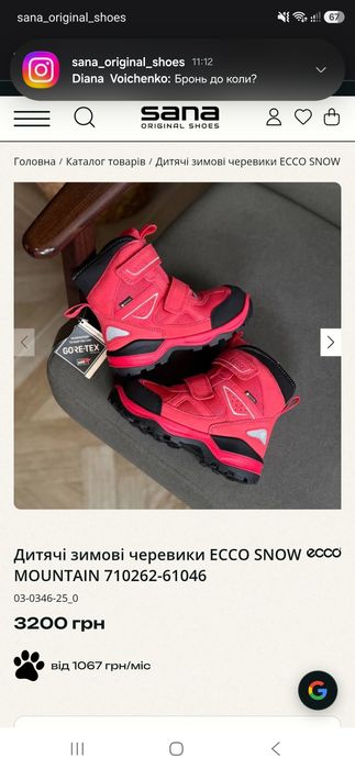 Дитячі зимові черевики ЕССО SNOW ECCO MOUNTAIN 710262-61046