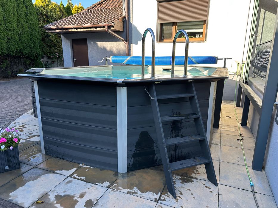 Basen kompozytowy GRE 5,24x3,86 m + pełne wyposażenie | LED | filtr | okazja