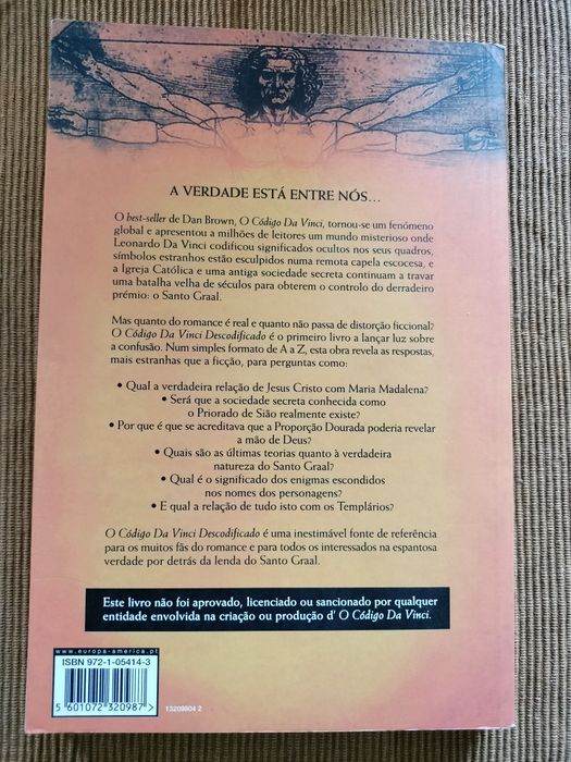 Vendo livro como novo "O código Da Vinci Descodificado"