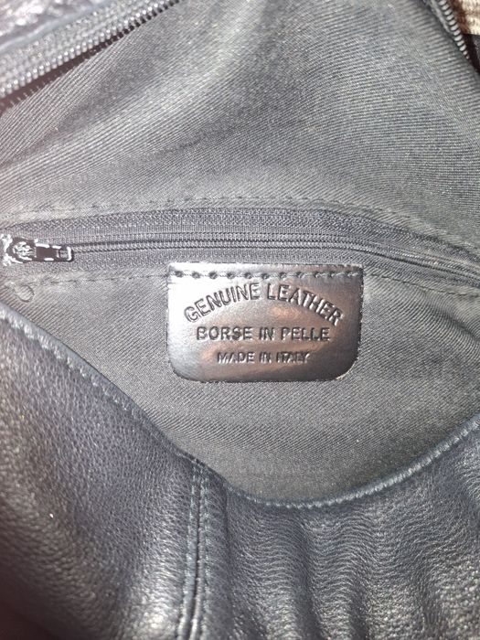 Włoska skórzana czarna torba