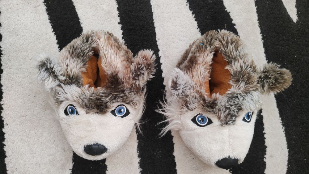 Bamboszki, kapcie dla dziecka, wilki, zwierzaki