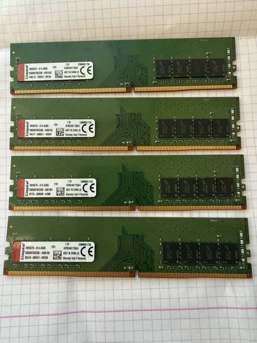 Kingston DDR4 4GB 2400MHz 4/4 Оперативна память 16 gb