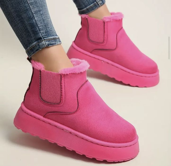 Рожеві зимові чоботи угі р.38-40 розовые зимние ботинки угги