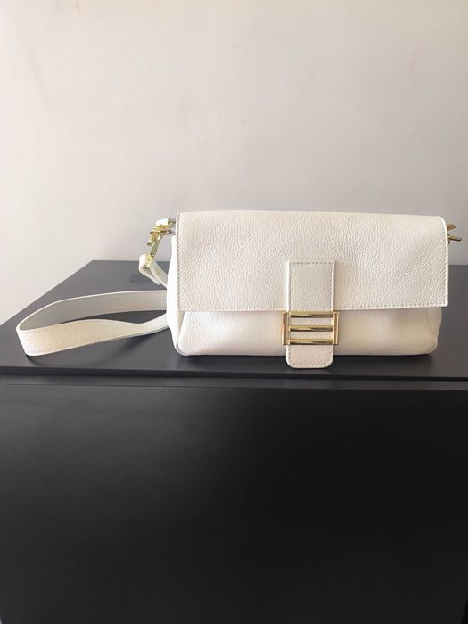 Biała skórzana torebka – Made in Italy – skóra naturalna