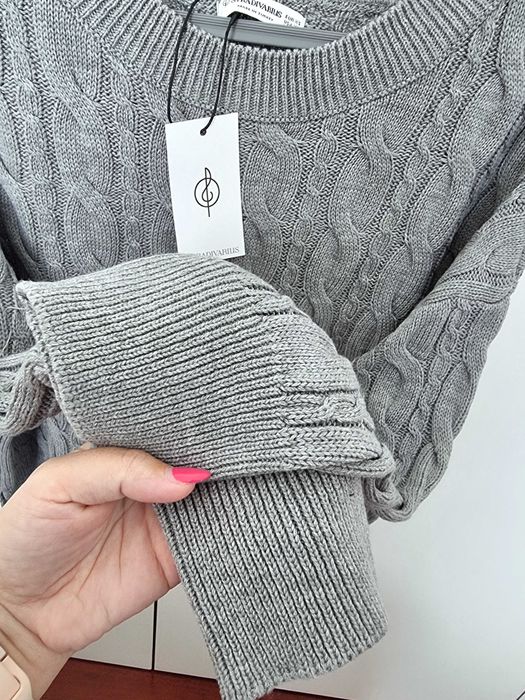 Camisola cinzenta de malha Stradivarius, tam XS - nova com etiqueta