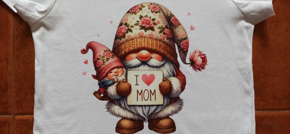 T-shirt para o Dia da Mãe - I love Mom - Anãozinho