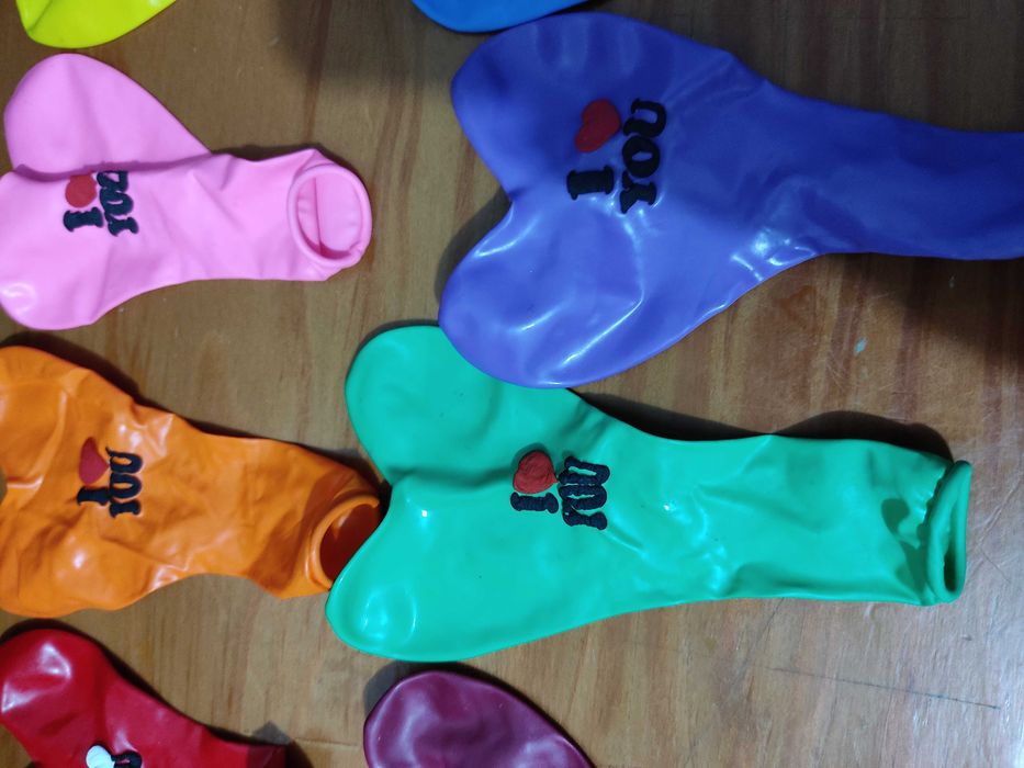 Conjunto Baloes em forma de coração "I Love You" Várias cores