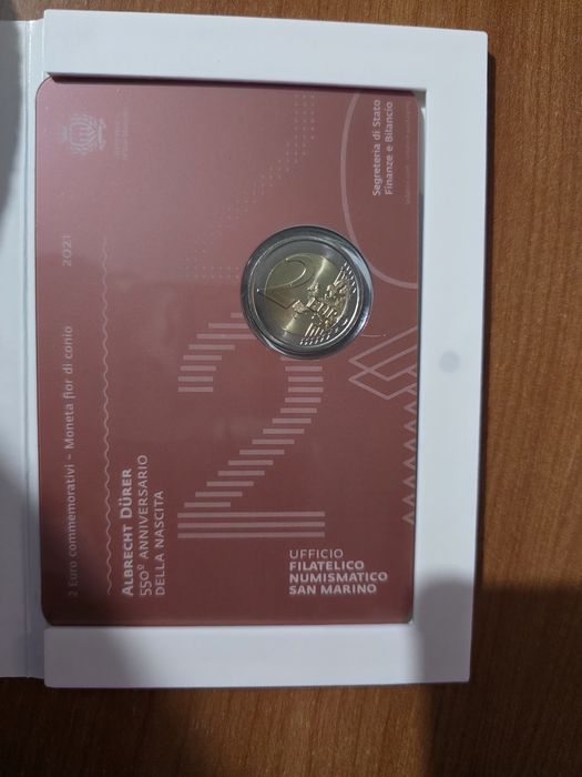 moeda comemorativa de 2 Euros emitida por São Marinho em 2021