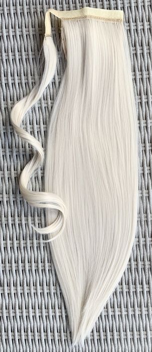 Premium Ultra włosy doczepiane, platynowy blond, kucyk, treska 253.
