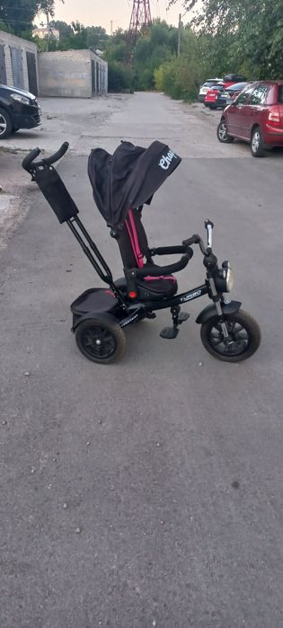 Трьохколісний велосипед-коляска з ручкою для батьків