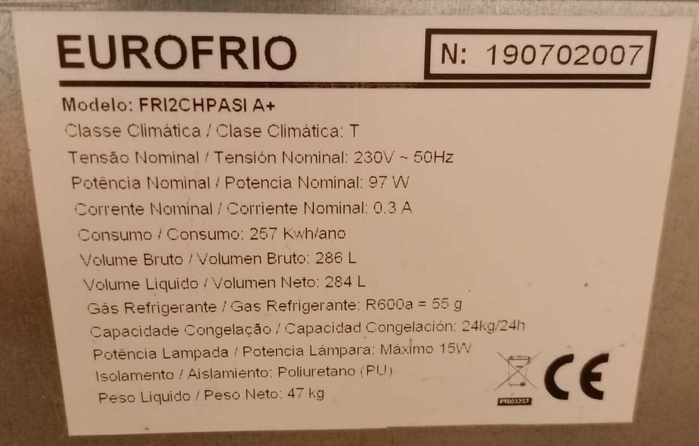 Congelador Horizontal Eurofrio - Grande Capacidade e Ótimo Estado