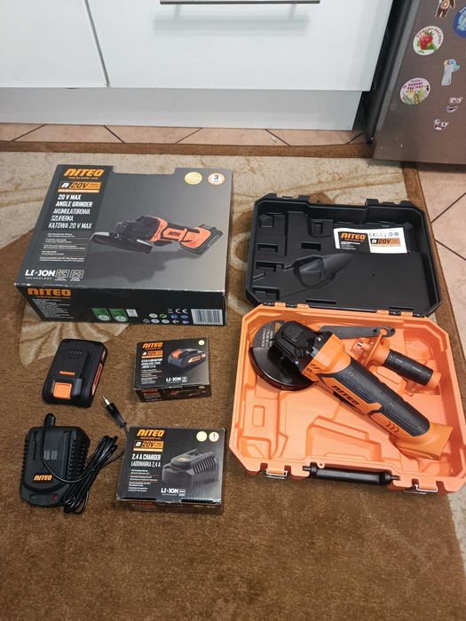 Nowa Szlifierka kątowa Niteo 20 V max + akumulator 2,5 Ah + ładowarka