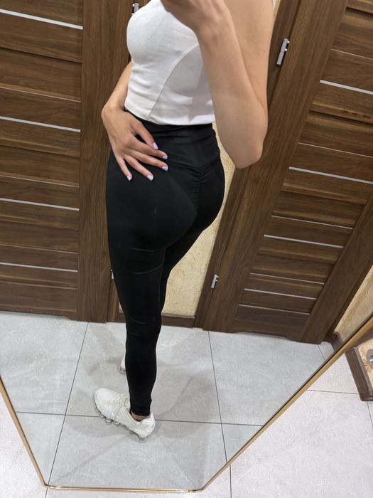Legginsy modelujace push up z paskiem damskie