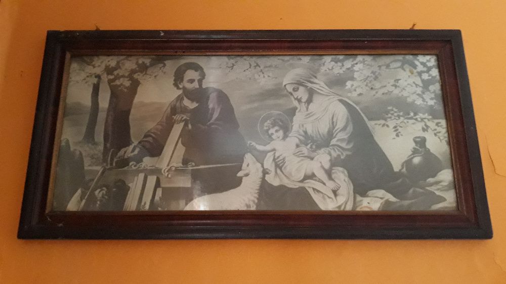 Stary obraz religijny Święta Rodzina