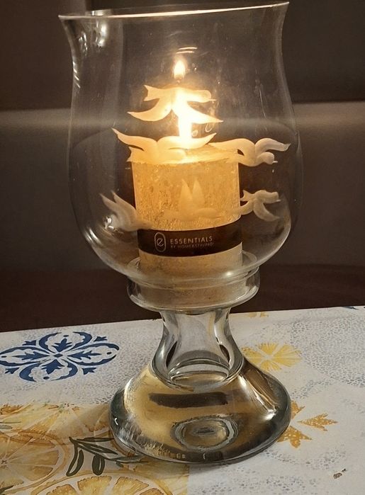 Szklany świecznik kielich lampion Essentials Home&Styling grawer ptaki