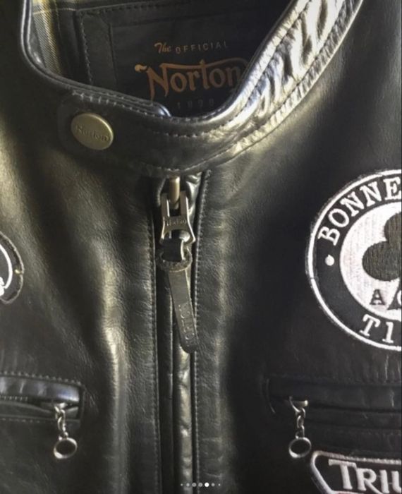 Blusão Moto Couro Norton / Triumph
