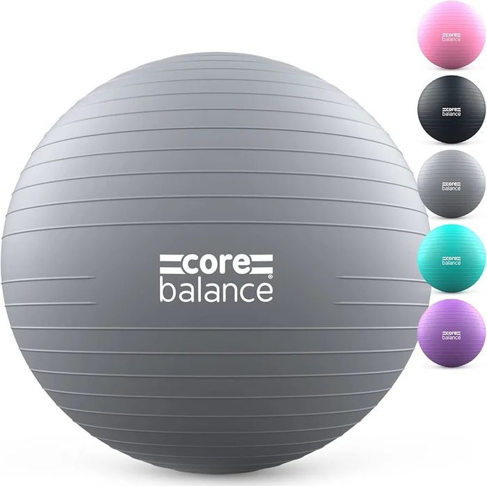 Piłka balance core 65cm do ćwiczeń fitness z pompką szara