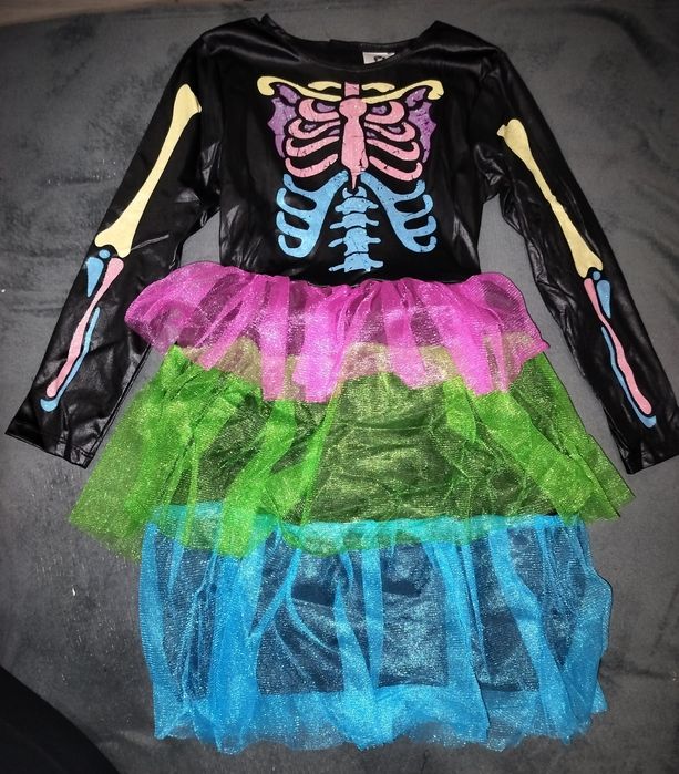 Kostium dla dziewczynki Halloween Szkielet